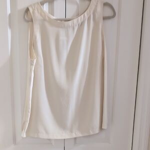 Kate Hill  Silk Cream Sleeveless Tank Top